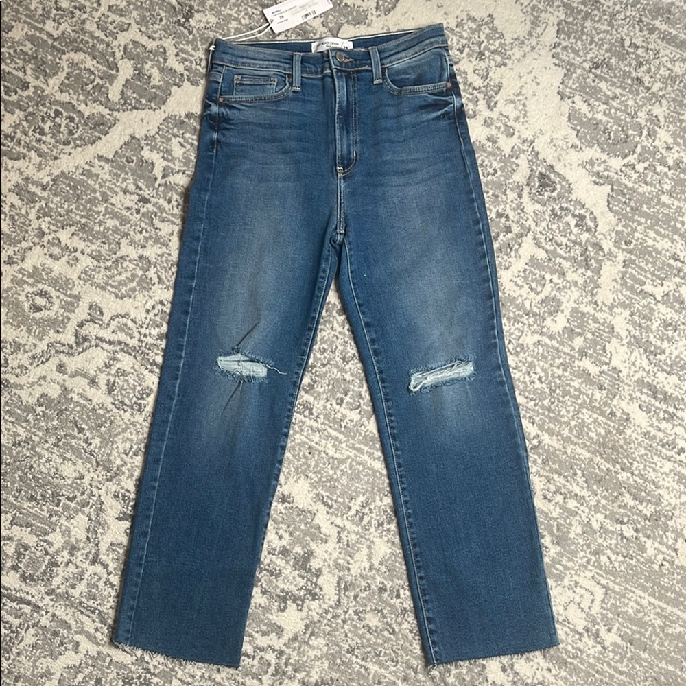 Just Black Denim Distressed Slim Straight. Size 29 NWT